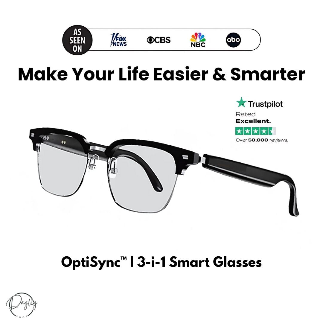 OptiSync™ | 3-i-1 Smart Glasses - beskytter dine øjne og holder dig forbundet