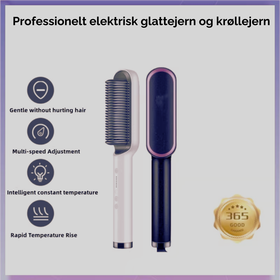 Duo-børste™ |  Professionelt elektrisk glattejern og krøllejern