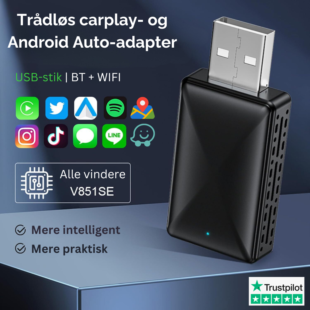 AutoLink™ | Trådløs carplay- og Android Auto-adapter